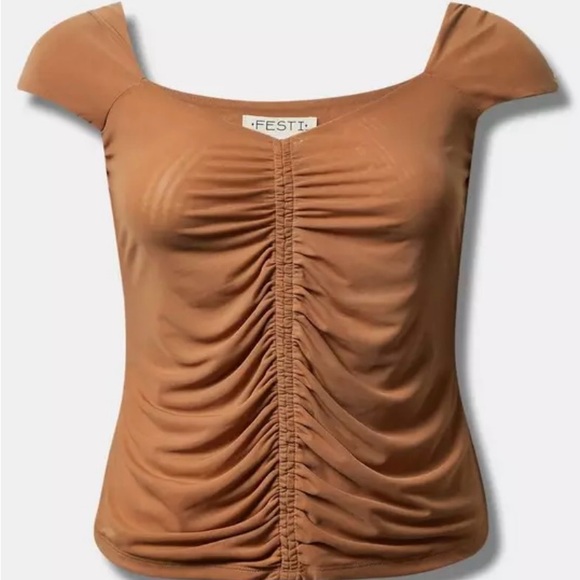 Torrid Mesh Ruched Tank - Picture 1 of 5